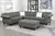 Warna Slate Grey 4-Piece Sectional Sofa in Breathable Leatherette
