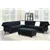 Warna Black 4-Piece Sectional Sofa Set Covers in Velvet Fabric