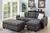 Tolyatti Blue-Grey All-in One Sectional Sofa Set in Poly fiber