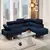 Fidenza in Dark Blue Blended Linen Fabric 2-Piece Sectional Sofa