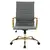 LeisureMod Harris High-Back Leatherette Chair With Gold Frame - Grey