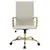 LeisureMod Harris High-Back Leatherette Chair With Gold Frame - Tan