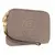 NEW Tory Burch Beige Perry Logo Emboss Leather Clutch Pouch Bag