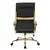LeisureMod Benmar High-Back Leather Chair With Gold Frame - Black