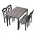 Diniro 5-Piece Dining Table Set Home Kitchen Table