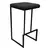 LeisureMod Quincy Bar Stools With Metal Frame Set of 2, Charcoal Black