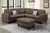 Loano  Dark Coffee 3 Piece Sectional in Poly fiber with Ottoman