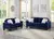 Bolnisi 2 Piece Sofa Set Upholstered in Blue Velvet Fabric