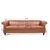 Luzmo 84' Brown PU Rolled Arm Chesterfield Three Seater Sofa.