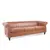 Luzmo 84' Brown PU Rolled Arm Chesterfield Three Seater Sofa.