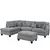 Aberdeen Grey 3-Piece Sectional with Ottoman in Linen-Like Fabric