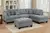 Aberdeen Grey 3-Piece Sectional with Ottoman in Linen-Like Fabric