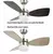Lcaoful 36 In. 6 Speed Ceiling Fan With Dual-Finish Wood Blades