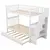 Diniro Twin over Twin Bunk Bed with Trundle and Storage, White