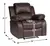 Lazzara Home Bianca Brown Faux Leather Upholstered Reclining Chair