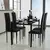 Tansole Black Pu Leather With Metal Frame Dining Chairs (Set Of 4)