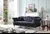 Passion Furniture 82 in Black Velvet 3-Seater Sofa with 2-Throw Pillow