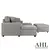 Sophia Double Storage Chaise Sectional in Gray Chenille with Ottoman