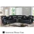 Lorraine Bel-Aire Leather 7-Seater Reclining Sectional in Ebony