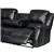 Lorraine Bonded Leather 7-Seater Reclining Sectional in Ebony