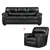 Austin Sofa and Chair in Black
