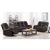 Hamar 3 Pieces Reclining Sofa in Darck Brown PU Leather