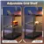 U-Shaped Gaming Desk with LED Lights,Outlets & Monitor Stand for Home