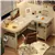 60' L-Shaped Computer Desk Home Office Desk with Cabinet
