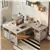 60' L-Shaped Computer Desk Home Office Desk with Cabinet