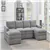 Valencia 6-Piece U Shape Sectional in Granite Suede-Like Fabric