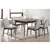 Riga 7 Pieces Dining Set With Gray Upholstered Chairs