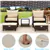 5-Piece Rattan Lounge Set with Cushioned Chairs, Ottomans & Glass Tabl