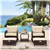 5-Piece Rattan Lounge Set with Cushioned Chairs, Ottomans & Glass Tabl