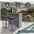 Wicker Breeze Bar Trio – Glass Top & Cushioned Stools Set