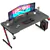 Spacious 63' Pro Gamer Z-Shaped Desk – Carbon Fiber, Cup Holder, Headp
