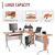 Steel Frame Modern L-Shaped Desk with Keyboard Tray & CPU Stand