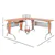 Steel Frame Modern L-Shaped Desk with Keyboard Tray & CPU Stand