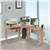 Steel Frame Modern L-Shaped Desk with Keyboard Tray & CPU Stand