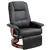 Premium Faux Leather Swivel Recliner Chair with Padded Armrests & Foot