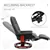 Premium Faux Leather Swivel Recliner Chair with Padded Armrests & Foot