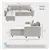 Modern Comfortable Sectional with Solid Wood Frame & Thick Cushions