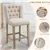 Solid Wood Stools with 4.7' Upholstered Padding & Steel Footrest, Set2