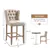 Solid Wood Stools with 4.7' Upholstered Padding & Steel Footrest, Set2