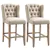 Solid Wood Stools with 4.7' Upholstered Padding & Steel Footrest, Set2