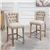 Solid Wood Stools with 4.7' Upholstered Padding & Steel Footrest, Set2