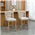 Solid Wood Stools with 4.7' Upholstered Padding & Steel Footrest, Set2