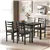 5-Pcs Dining Set with Solid Wood Legs & Comfort Upholstered Chairs