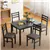 5-Pcs Dining Set with Solid Wood Legs & Comfort Upholstered Chairs