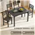 5-Pcs Dining Set with Solid Wood Legs & Comfort Upholstered Chairs