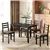 5-Pcs Dining Set with Solid Wood Legs & Comfort Upholstered Chairs